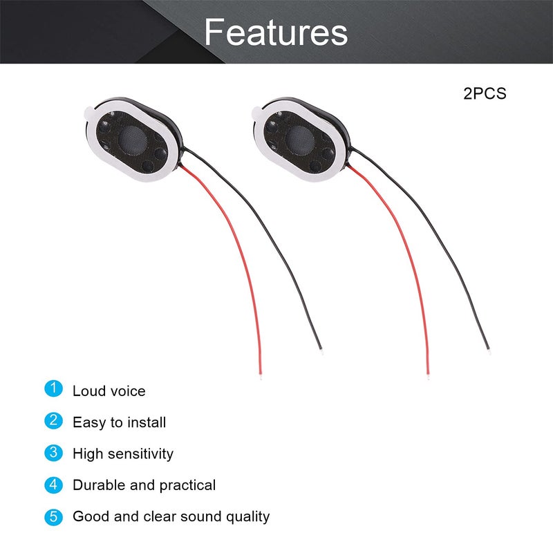 Fielect 2Pcs DIY Magnetic Speaker 1W 8 Ohm 20 x 14 x 3mmï¼ˆL x W x Hï¼‰ Oval Shape Replacement Loudspeaker - Image 3